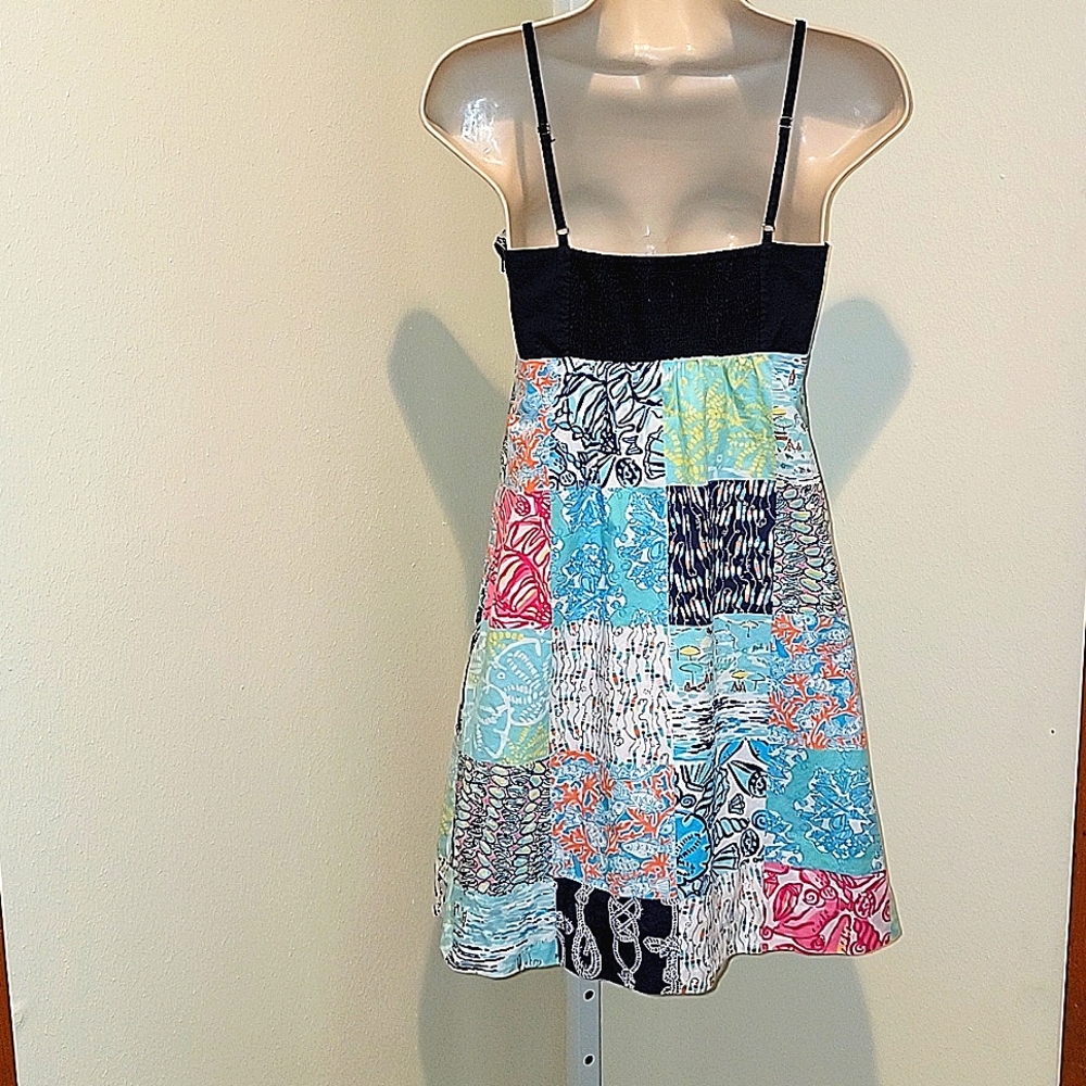 LILLY PULITZER RILEE MIXED PATCHWORK PATTERN SUNDRESS - Picture 3 of 10